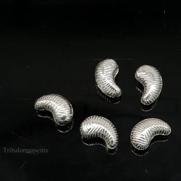 TRIBAL ORNAMENTS Necklaces Lot 5 pieces Sterling silver handmade silver dry fruit silver cashew kaju nut for puja best gift for idols God best puja article su438