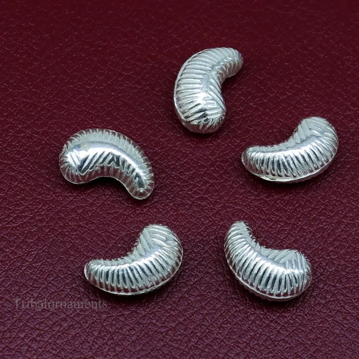 TRIBAL ORNAMENTS Necklaces Lot 5 pieces Sterling silver handmade silver dry fruit silver cashew kaju nut for puja best gift for idols God best puja article su438