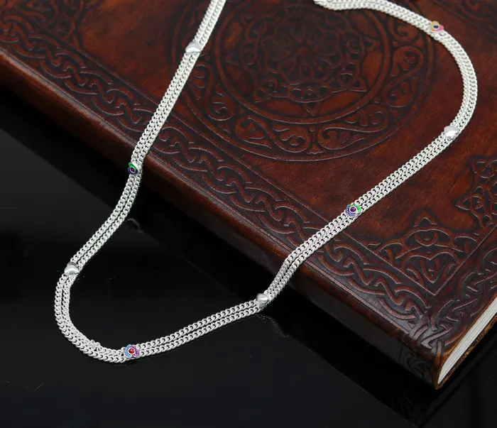 TRIBAL ORNAMENTS Necklaces Vintage antique style solid double strands baby belly chain unisex kids waist chain kandora chain excellent gifting jewelry nwch26