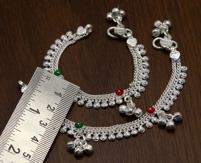 TRIBAL ORNAMENTS Rings 55 Handmade sterling silver baby kids anklet jewelry noisy sound bells charm anklets jewelry belly dance gifting kids India ank199 TRIBAL ORNAMENTS Rings 55 Handmade sterling silver baby kids anklet jewelry noisy sound bells charm anklets jewelry belly dance gifting kids India ank199