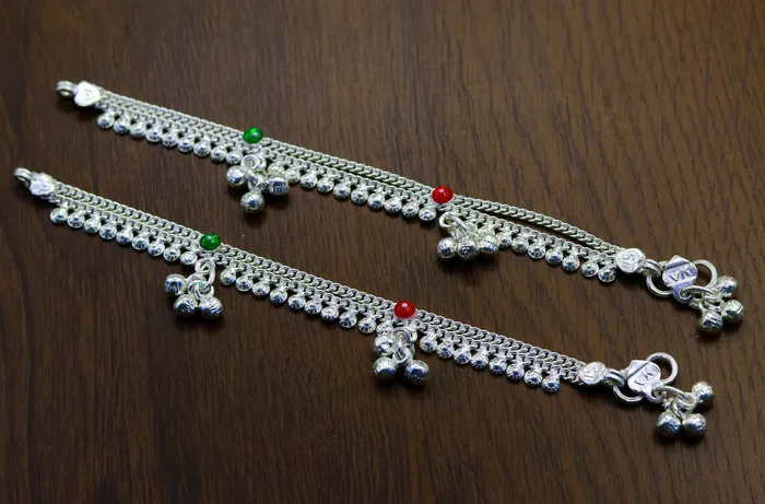 TRIBAL ORNAMENTS Rings 55 Handmade sterling silver baby kids anklet jewelry noisy sound bells charm anklets jewelry belly dance gifting kids India ank199 TRIBAL ORNAMENTS Rings 55 Handmade sterling silver baby kids anklet jewelry noisy sound bells charm anklets jewelry belly dance gifting kids India ank199