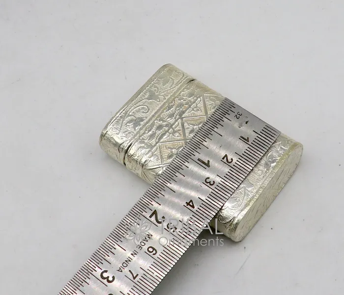 TRIBAL ORNAMENTS Rings 925 sterling silver floral design 2 in1 Royal trinket box tobacco box tobacco chuna box best gifting silver royal article stb812