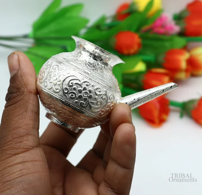 TRIBAL ORNAMENTS Rings 925 sterling silver handmade SHiva Kalash jalabhishek pot unique silver karwa chauth puja article water or milk shiva Abhishek kalash pot su610