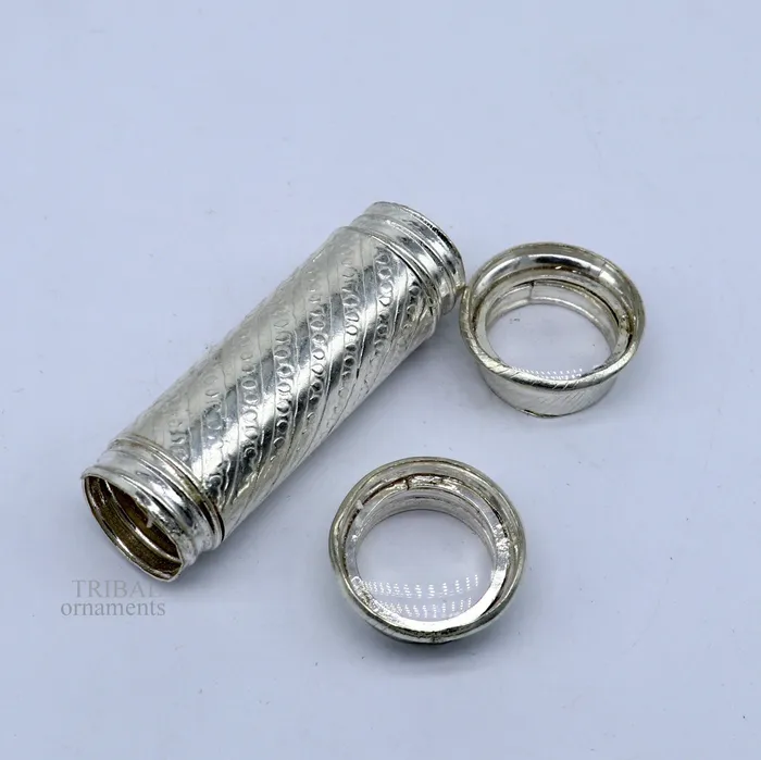 TRIBAL ORNAMENTS Rings 925 Sterling silver handmade small pill box Tobacco box storage box silver utensils silver box personal box mens accessories su649
