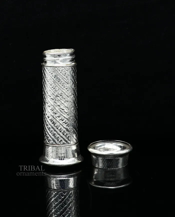 TRIBAL ORNAMENTS Rings 925 Sterling silver handmade small pill box Tobacco box storage box silver utensils silver box personal box mens accessories su649