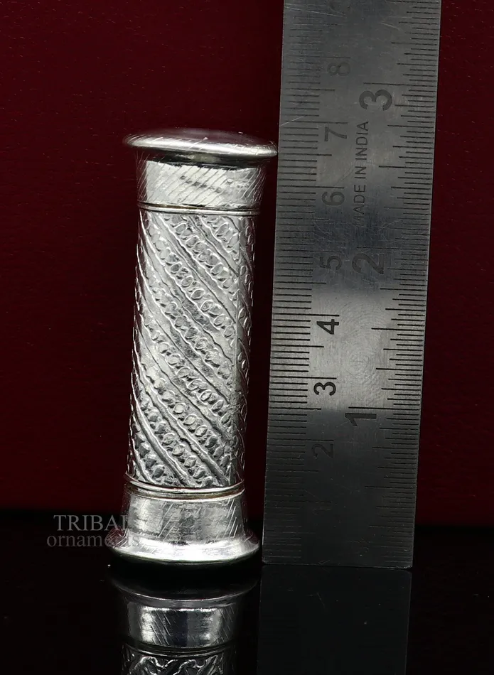 TRIBAL ORNAMENTS Rings 925 Sterling silver handmade small pill box Tobacco box storage box silver utensils silver box personal box mens accessories su649