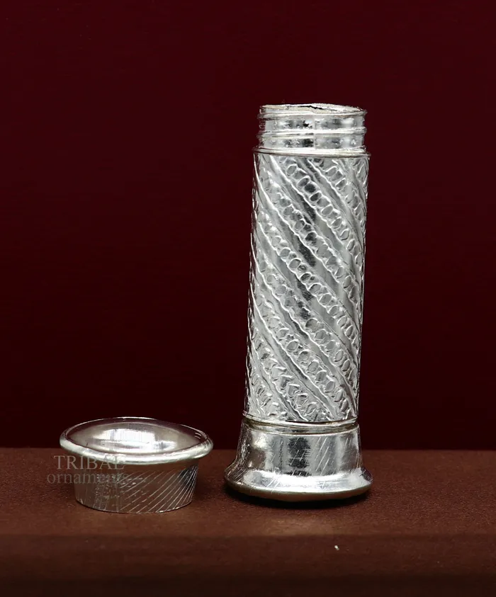 TRIBAL ORNAMENTS Rings 925 Sterling silver handmade small pill box Tobacco box storage box silver utensils silver box personal box mens accessories su649