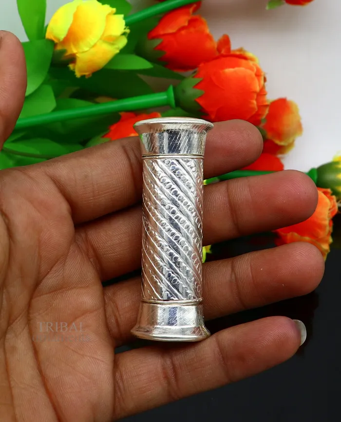TRIBAL ORNAMENTS Rings 925 Sterling silver handmade small pill box Tobacco box storage box silver utensils silver box personal box mens accessories su649