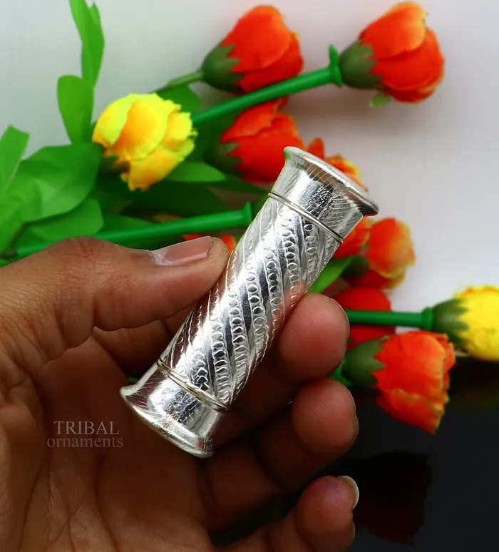 TRIBAL ORNAMENTS Rings 925 Sterling silver handmade small pill box Tobacco box storage box silver utensils silver box personal box mens accessories su649