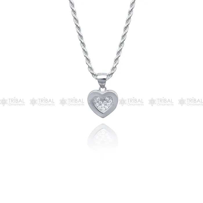 TRIBAL ORNAMENTS Rings 925 Sterling silver Heart shape diamond cubic zirconia stone pendant set nsp976 TRIBAL ORNAMENTS Rings 925 Sterling silver Heart shape diamond cubic zirconia stone pendant set nsp976