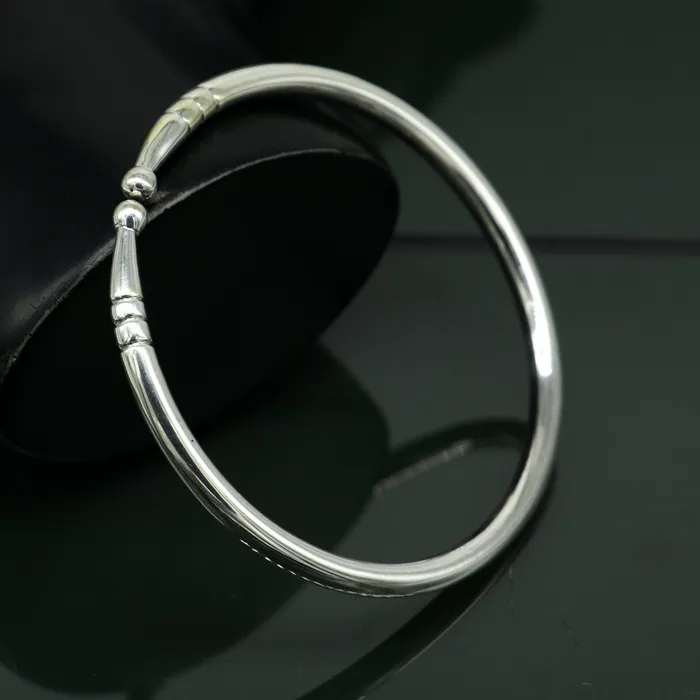 TRIBAL ORNAMENTS Rings 925 sterling silver solid plain shiny design unisex adjustable bangle kada best gifting adjustable kada excellent brides jewelry nssk372