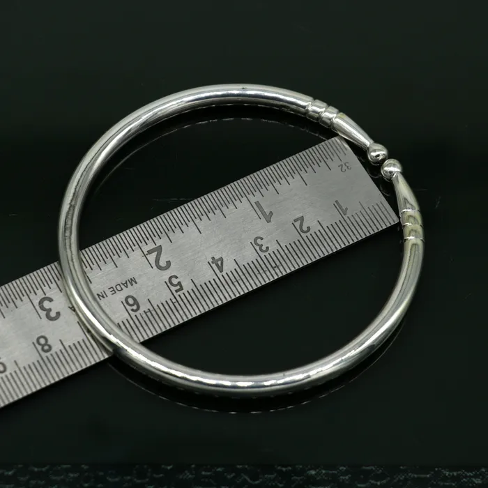 TRIBAL ORNAMENTS Rings 925 sterling silver solid plain shiny design unisex adjustable bangle kada best gifting adjustable kada excellent brides jewelry nssk372