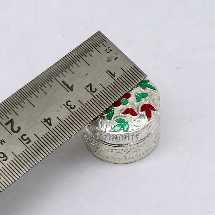 TRIBAL ORNAMENTS Rings 925 sterling silver trinket box kajal boxcasket box round eye liner surma box collection container box eyeliner box gifting art stb726