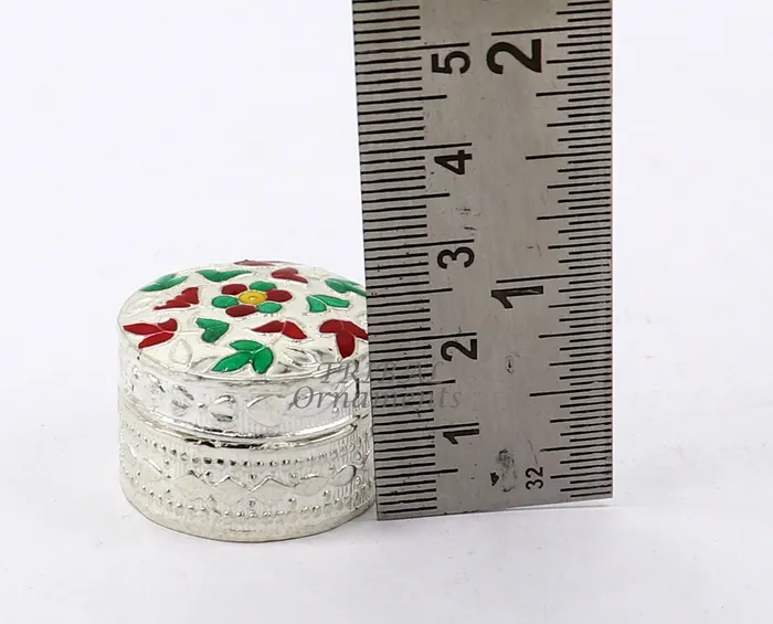 TRIBAL ORNAMENTS Rings 925 sterling silver trinket box kajal boxcasket box round eye liner surma box collection container box eyeliner box gifting art stb726
