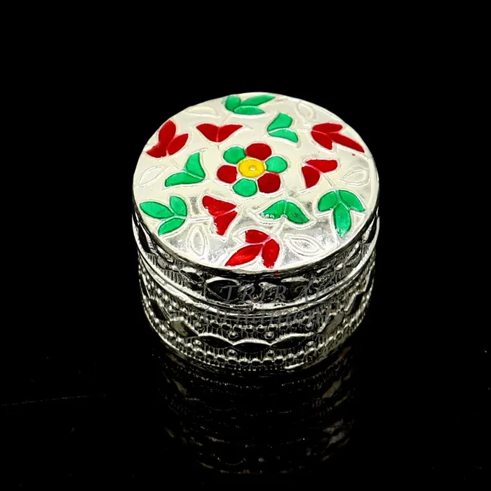 TRIBAL ORNAMENTS Rings 925 sterling silver trinket box kajal boxcasket box round eye liner surma box collection container box eyeliner box gifting art stb726