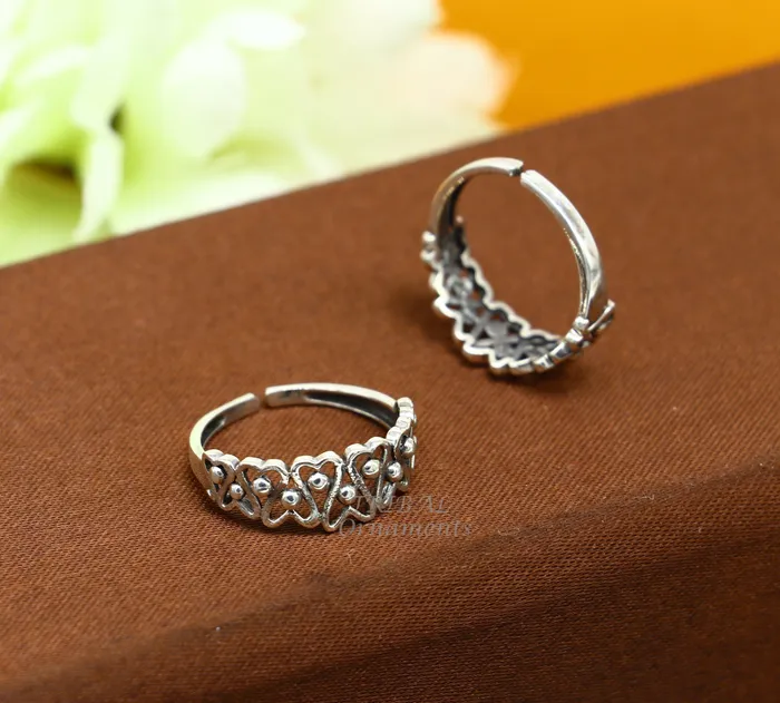 TRIBAL ORNAMENTS Rings 925 sterling silver uniquely handcrafted flower style oxidized toe rings best brides wedding jewelry tribal jewelry ytr17 TRIBAL ORNAMENTS Rings 925 sterling silver uniquely handcrafted flower style oxidized toe rings best brides wedding jewelry tribal jewelry ytr17