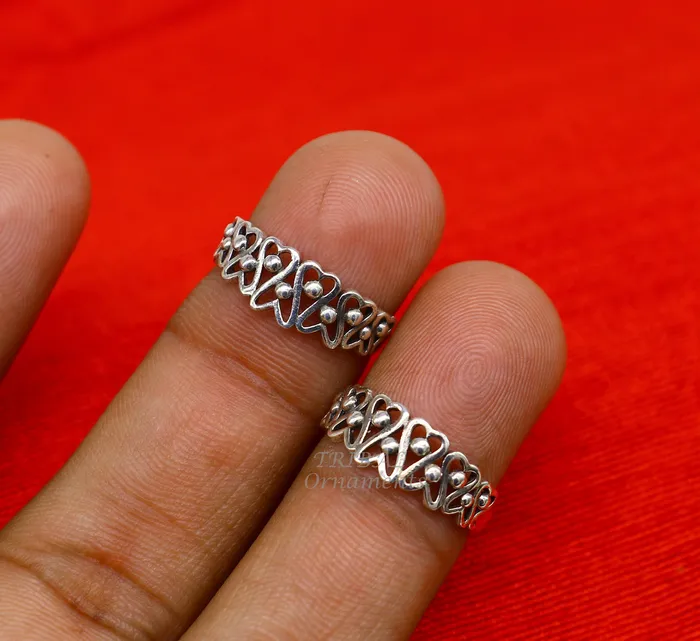 TRIBAL ORNAMENTS Rings 925 sterling silver uniquely handcrafted flower style oxidized toe rings best brides wedding jewelry tribal jewelry ytr17 TRIBAL ORNAMENTS Rings 925 sterling silver uniquely handcrafted flower style oxidized toe rings best brides wedding jewelry tribal jewelry ytr17