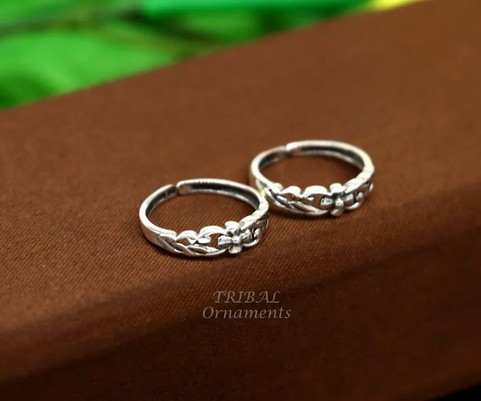 TRIBAL ORNAMENTS Rings 925 sterling silver uniquely handcrafted vintage style oxidized toe rings best brides wedding jewelry tribal jewelry ytr14