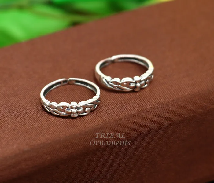 TRIBAL ORNAMENTS Rings 925 sterling silver uniquely handcrafted vintage style oxidized toe rings best brides wedding jewelry tribal jewelry ytr14