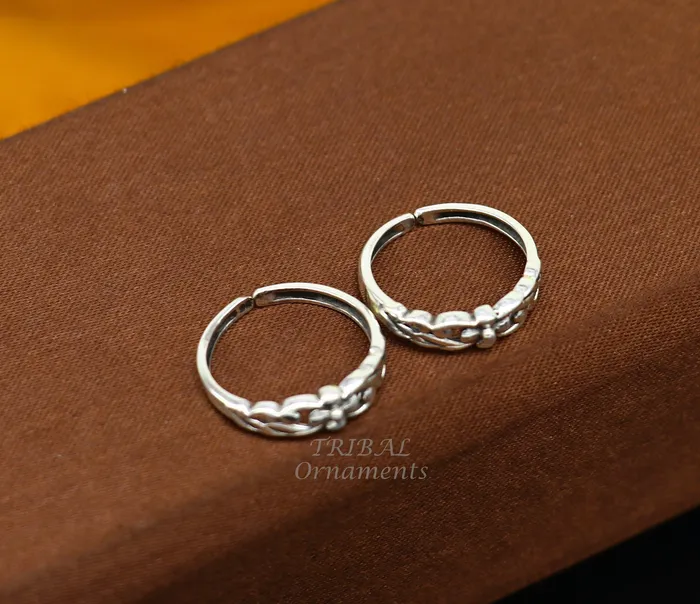 TRIBAL ORNAMENTS Rings 925 sterling silver uniquely handcrafted vintage style oxidized toe rings best brides wedding jewelry tribal jewelry ytr14