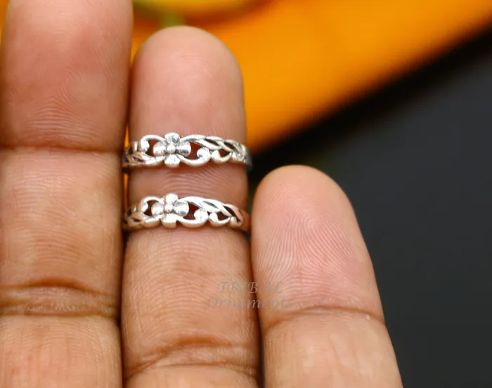 TRIBAL ORNAMENTS Rings 925 sterling silver uniquely handcrafted vintage style oxidized toe rings best brides wedding jewelry tribal jewelry ytr14