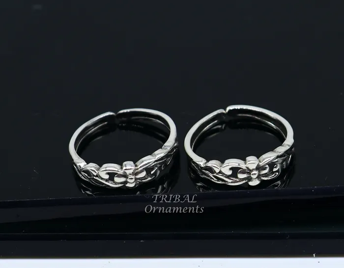 TRIBAL ORNAMENTS Rings 925 sterling silver uniquely handcrafted vintage style oxidized toe rings best brides wedding jewelry tribal jewelry ytr14