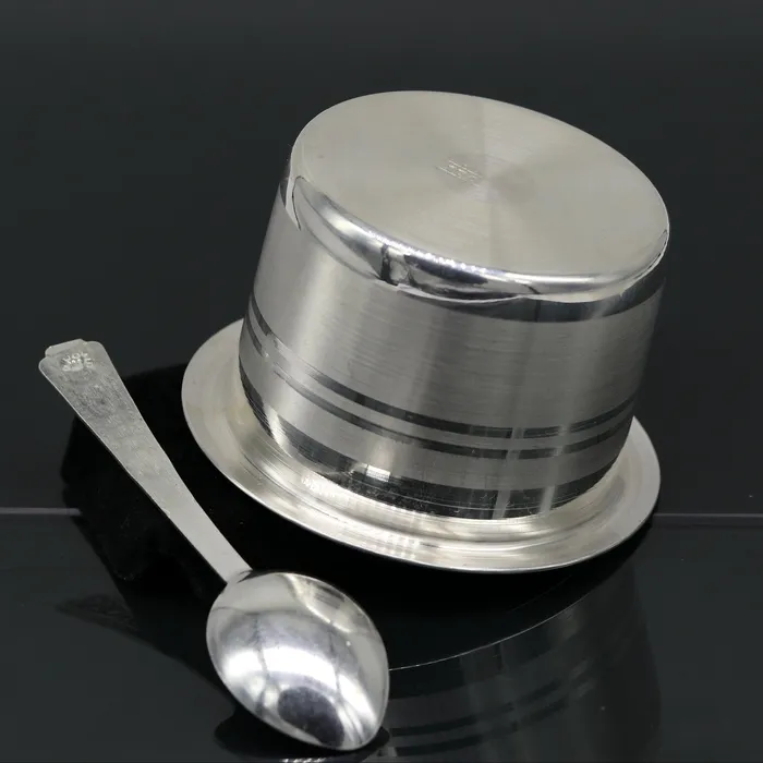 TRIBAL ORNAMENTS Rings 999 pure silver handmade solid bowl and spoon silver baby feeding set tumbler bowl stay healthy silver vessels silver utensils sv78