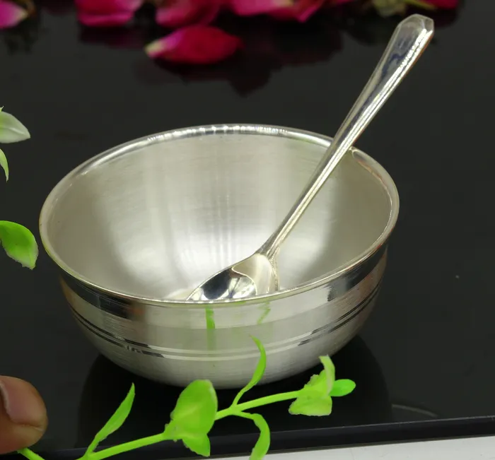 TRIBAL ORNAMENTS Rings 999 pure sterling silver handmade solid silver bowl kitchen utensils vessels silver has antibacterial properties keep stay healthy sv54
