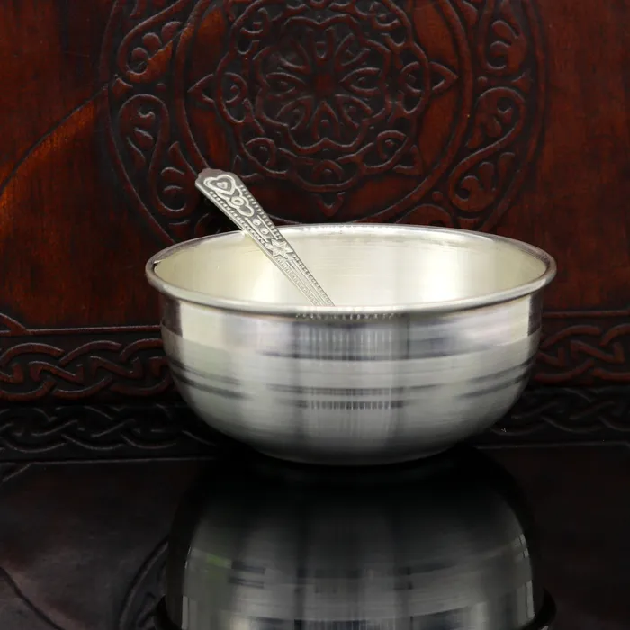 TRIBAL ORNAMENTS Rings 999 solid pure silver handmade utensils bowl and spoon table serving bowl silver vessel baby feeding silver kitchen art baby set sv87 TRIBAL ORNAMENTS Rings 999 solid pure silver handmade utensils bowl and spoon table serving bowl silver vessel baby feeding silver kitchen art baby set sv87