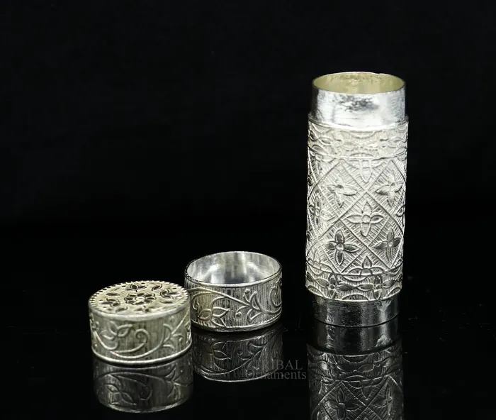 TRIBAL ORNAMENTS Rings Amazing 925 fine solid silver handmade small tobacco box fennel box storage box silver utensils silver box mens accessories stb357