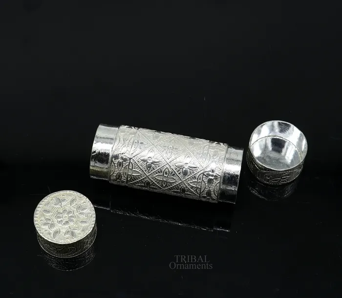 TRIBAL ORNAMENTS Rings Amazing 925 fine solid silver handmade small tobacco box fennel box storage box silver utensils silver box mens accessories stb357
