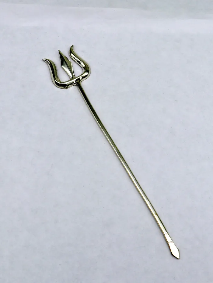 TRIBAL ORNAMENTS Rings Divine Lord shiva Trident Solid sterling silver Trishul puja article utensils goddess trishul trident god accessories from india su342