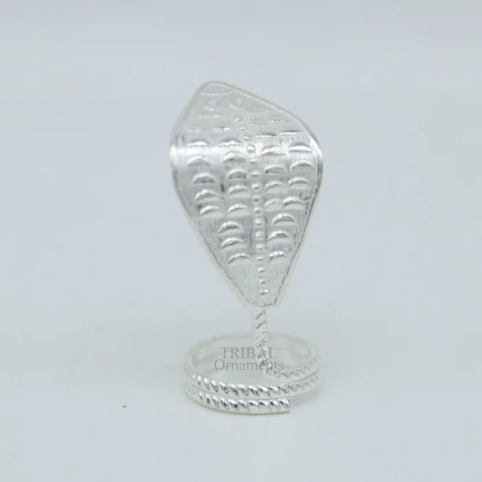 TRIBAL ORNAMENTS Rings Divine Shiva Snake 925 sterling silver handmade style mini snake or shiva snake for puja or worshipping solid Diwali puja article su722