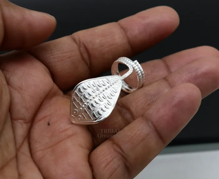 TRIBAL ORNAMENTS Rings Divine Shiva Snake 925 sterling silver handmade style mini snake or shiva snake for puja or worshipping solid Diwali puja article su722