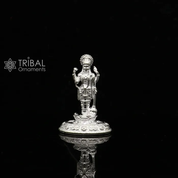 TRIBAL ORNAMENTS Rings Divine sterling silver handmade Lord Vishnu Standing statue or Narayana figurine Murti amazing Stunning puja worshipping figurine art758 TRIBAL ORNAMENTS Rings Divine sterling silver handmade Lord Vishnu Standing statue or Narayana figurine Murti amazing Stunning puja worshipping figurine art758