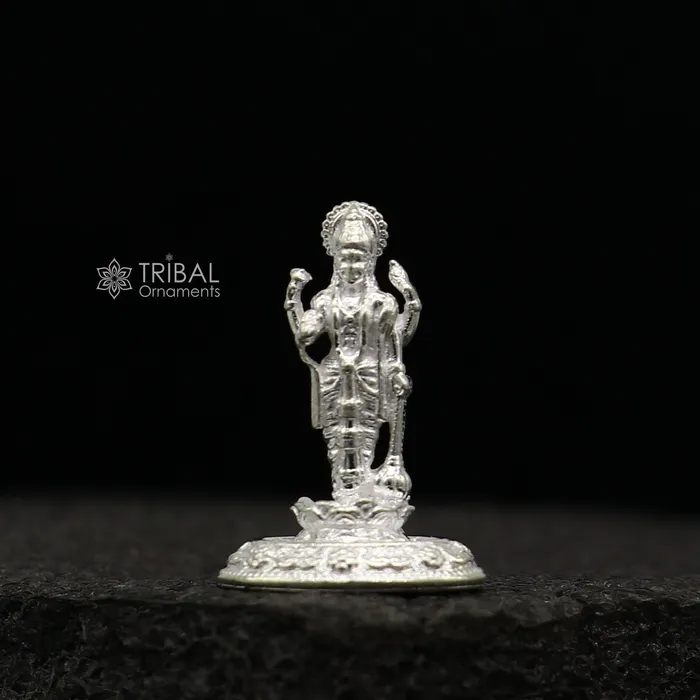 TRIBAL ORNAMENTS Rings Divine sterling silver handmade Lord Vishnu Standing statue or Narayana figurine Murti amazing Stunning puja worshipping figurine art758 TRIBAL ORNAMENTS Rings Divine sterling silver handmade Lord Vishnu Standing statue or Narayana figurine Murti amazing Stunning puja worshipping figurine art758
