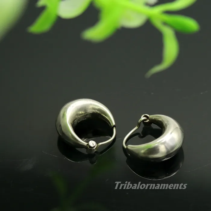 TRIBAL ORNAMENTS Traditional jewelry 925 sterling silver handmade vintage ethnic style hoops earrings kundalethnic pretty tribal belly dance jewelry s850 Earrings