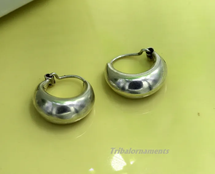 TRIBAL ORNAMENTS Traditional jewelry 925 sterling silver handmade vintage ethnic style hoops earrings kundalethnic pretty tribal belly dance jewelry s850 Earrings