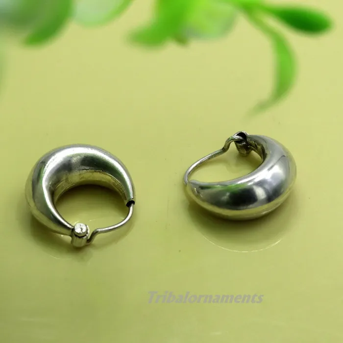 TRIBAL ORNAMENTS Traditional jewelry 925 sterling silver handmade vintage ethnic style hoops earrings kundalethnic pretty tribal belly dance jewelry s850 Earrings
