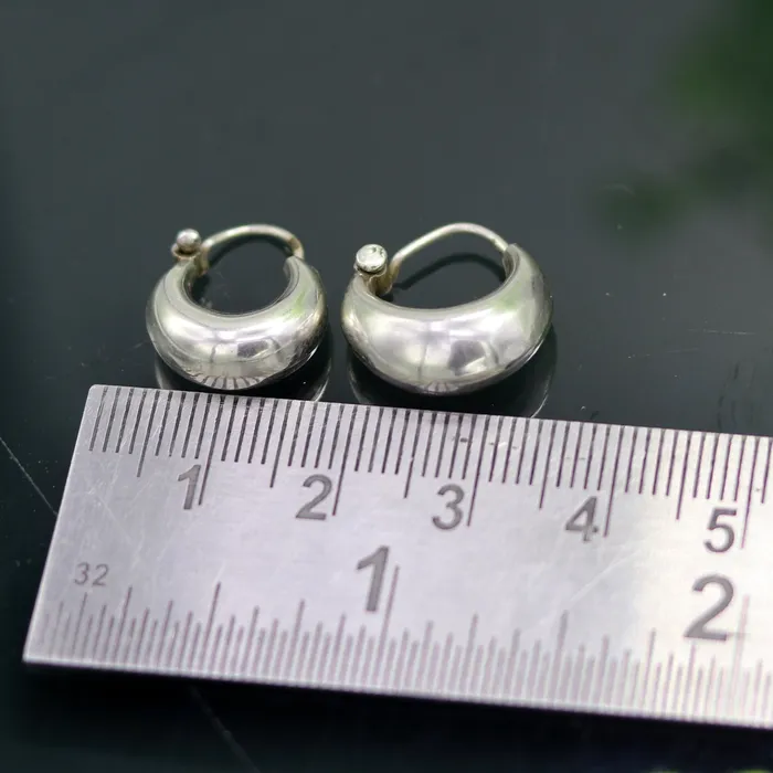 TRIBAL ORNAMENTS Traditional jewelry 925 sterling silver handmade vintage ethnic style hoops earrings kundalethnic pretty tribal belly dance jewelry s850 Earrings