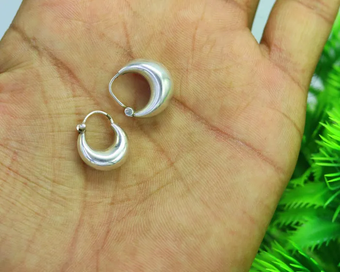 TRIBAL ORNAMENTS Traditional jewelry 925 sterling silver handmade vintage ethnic style hoops earrings kundalethnic pretty tribal belly dance jewelry s850 Earrings