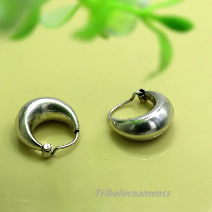 TRIBAL ORNAMENTS Traditional jewelry 925 sterling silver handmade vintage ethnic style hoops earrings kundalethnic pretty tribal belly dance jewelry s850 Earrings