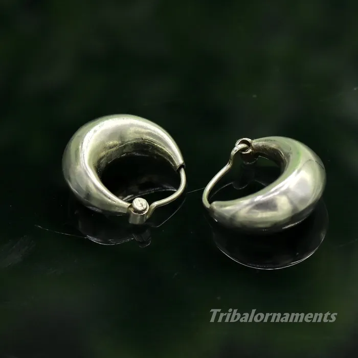 TRIBAL ORNAMENTS Traditional jewelry 925 sterling silver handmade vintage ethnic style hoops earrings kundalethnic pretty tribal belly dance jewelry s850 Earrings