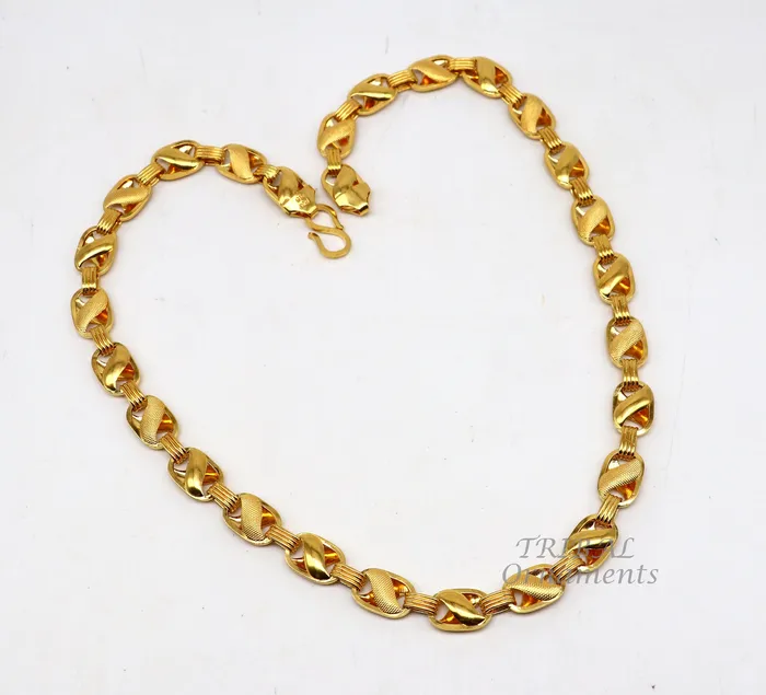 TribalOrnaments Necklaces 22k yellow gold handmade fabulous Lotus chain necklace excellent gold mens boys chain certified unique handmade gifting jewelry ch566 TribalOrnaments Necklaces 22k yellow gold handmade fabulous Lotus chain necklace excellent gold mens boys chain certified unique handmade gifting jewelry ch566