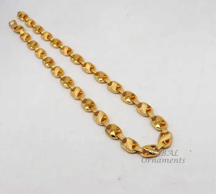 TribalOrnaments Necklaces 22k yellow gold handmade fabulous Lotus chain necklace excellent gold mens boys chain certified unique handmade gifting jewelry ch566 TribalOrnaments Necklaces 22k yellow gold handmade fabulous Lotus chain necklace excellent gold mens boys chain certified unique handmade gifting jewelry ch566