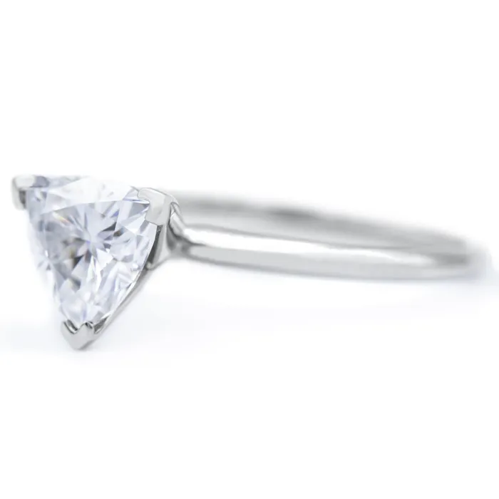 Trillion Moissanite 3 Prongs FANCY Solitaire Ring Fire Brilliance Rings