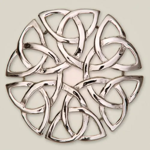 Triune Interlace Brooch Art Pewter Earrings