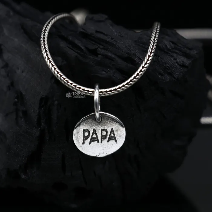 Unique fatherPAPA 925 sterling silver small pendant Wonderful Pendant for father lover unisex gifting round shiny pendants nsp665 TRIBAL ORNAMENTS Necklaces Unique fatherPAPA 925 sterling silver small pendant Wonderful Pendant for father lover unisex gifting round shiny pendants nsp665 TRIBAL ORNAMENTS Necklaces