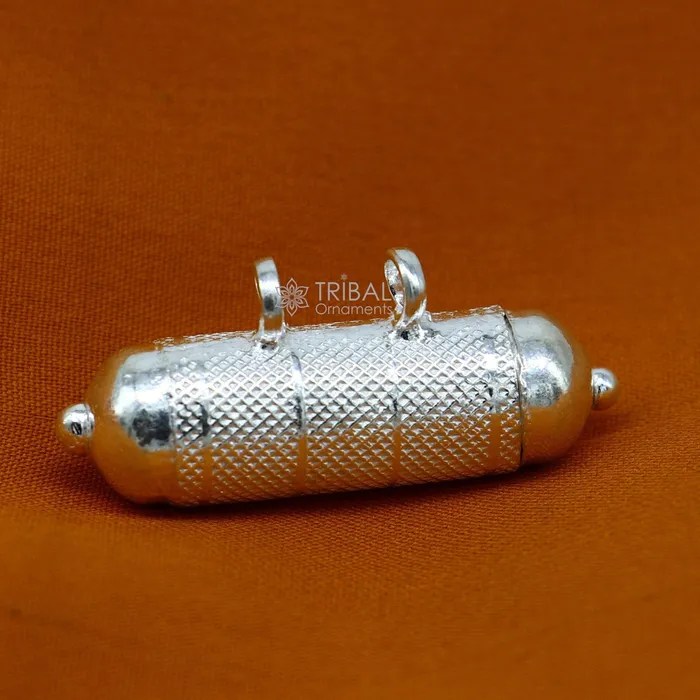 Unique sterling silver handmade gorgeous round shape vintage amulet box pendant mantra box silver tabiz kavacham tribal jewelry nsp591 TRIBAL ORNAMENTS Necklaces