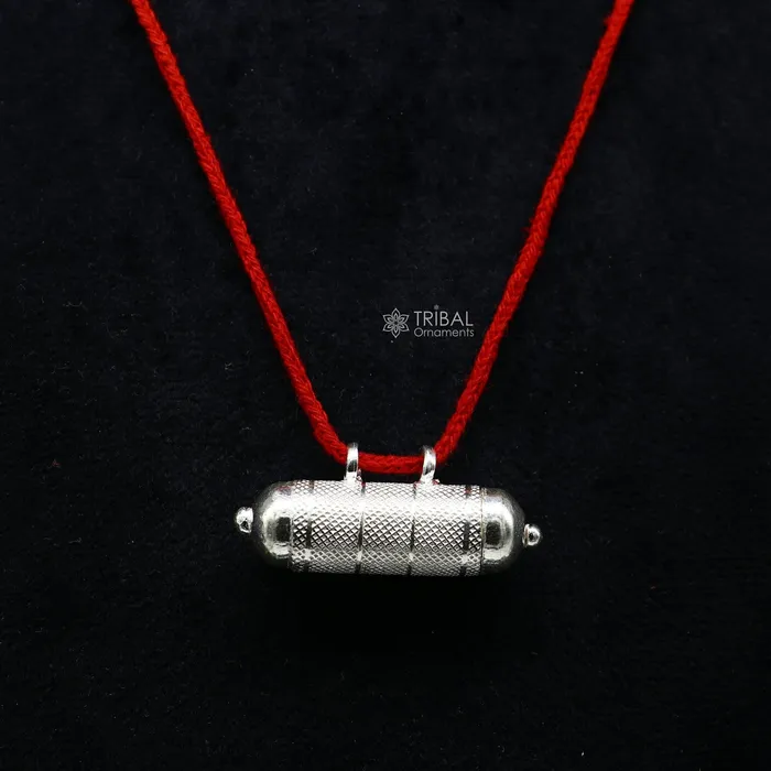 Unique sterling silver handmade gorgeous round shape vintage amulet box pendant mantra box silver tabiz kavacham tribal jewelry nsp591 TRIBAL ORNAMENTS Necklaces